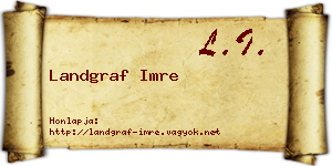 Landgraf Imre névjegykártya
